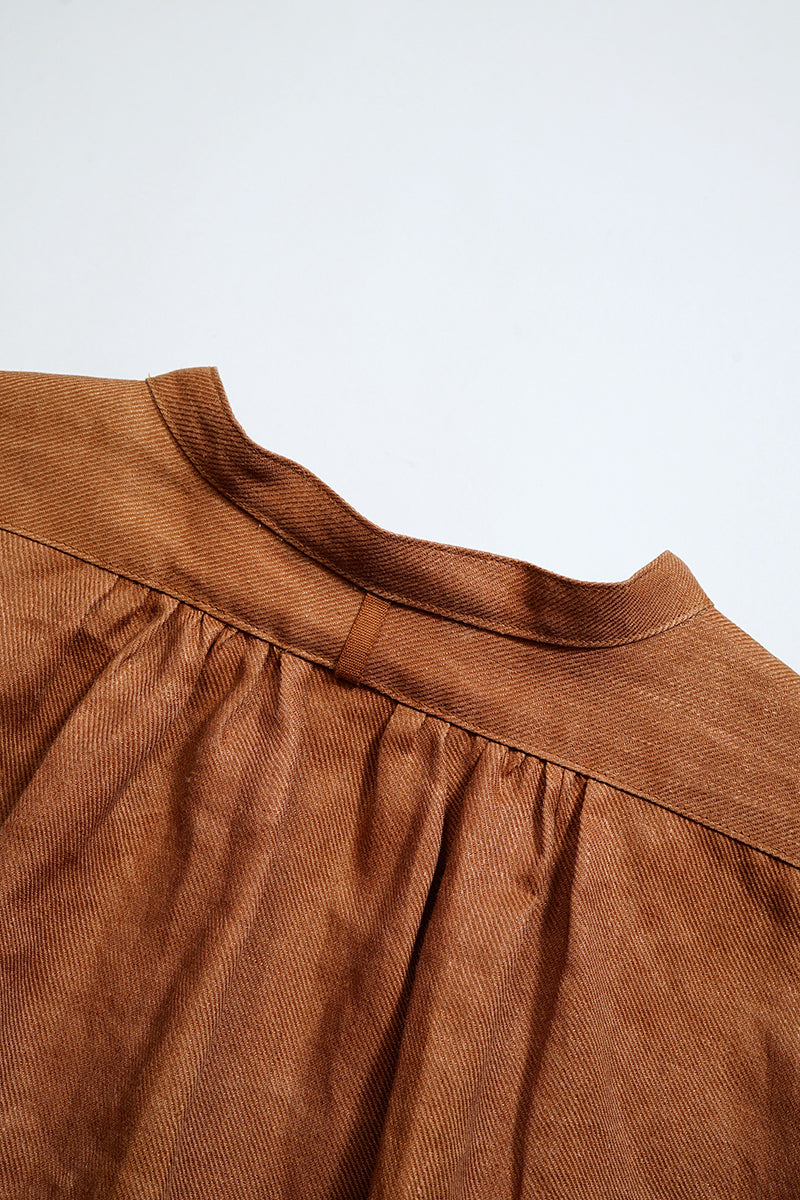 【ナイジェル・ケーボン】MAN / フィッシャーマンシャツ - カキシブリネン / FISHERMAN SHIRT - KAKISHIBU LINEN