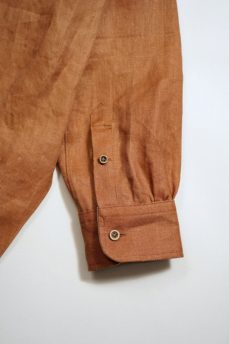 【ナイジェル・ケーボン】MAN / フィッシャーマンシャツ - カキシブリネン / FISHERMAN SHIRT - KAKISHIBU LINEN