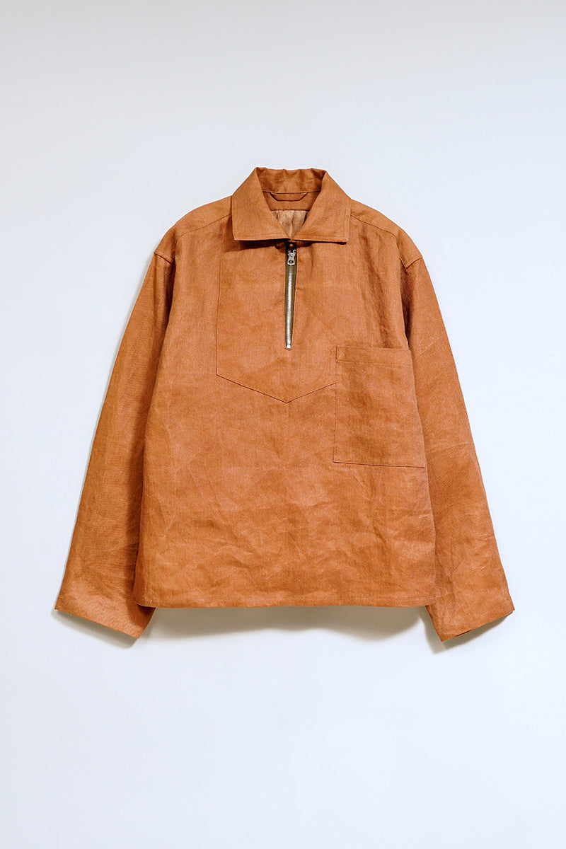 【ナイジェル・ケーボン】MAN / フィッシャーマンジップアップシャツ - カキシブ / FISHERMAN ZIPUP SHIRT - KAKISHIBU