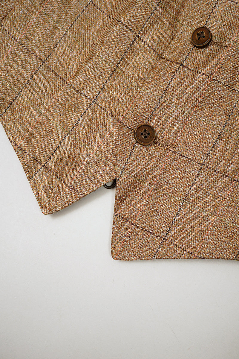 【ナイジェル・ケーボン】MAN / ランチワーカーベスト - ヘンプリネンチェック / RANCH WORKER VEST - HEMP LINEN CHECK