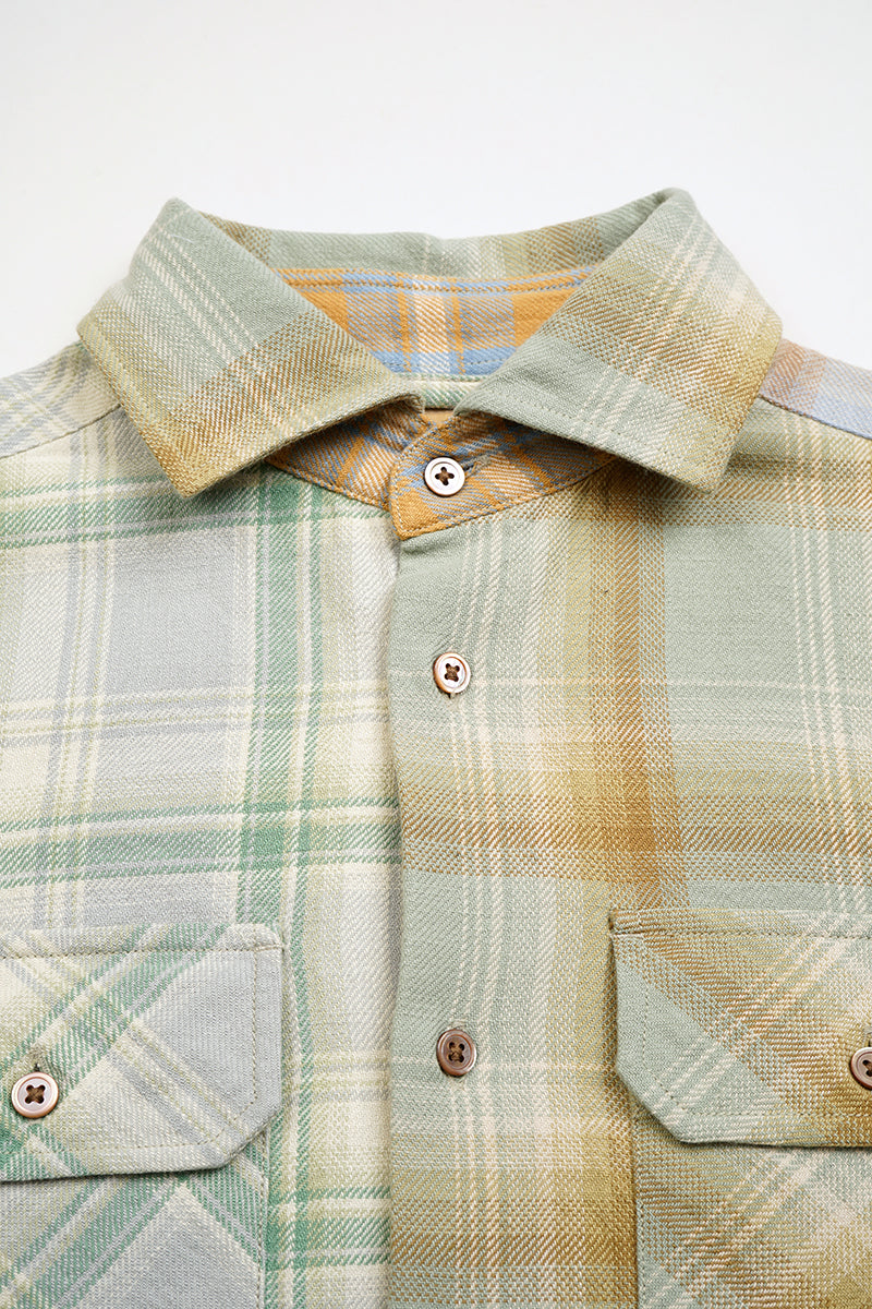 【ナイジェル・ケーボン】WOMAN / グランパシャツ クレイジーパターン / GRANDPA SHIRT CRAZY PATTERN