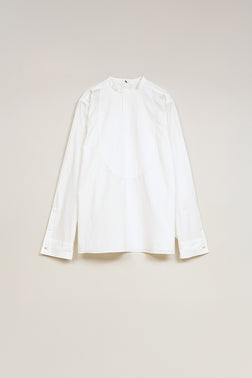 【ナイジェル・ケーボン】WOMAN / スターチドボザム シャツ- コットンツイル / STARCHED BOSOM SHIRT -  COTTON TWILL