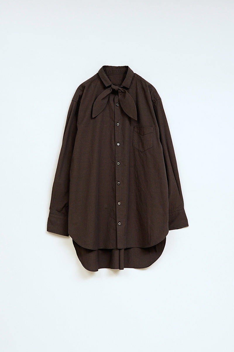 【ナイジェル・ケーボン】WOMAN / ボウタイ ブラウス - コットンツイル / BOW TIE BLOUSE COTTON TWILL
