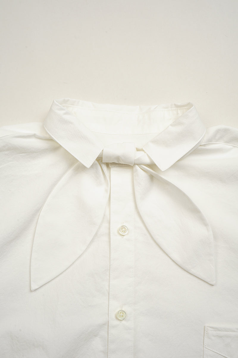 【ナイジェル・ケーボン】WOMAN / ボウタイ ブラウス - コットンツイル / BOW TIE BLOUSE COTTON TWILL