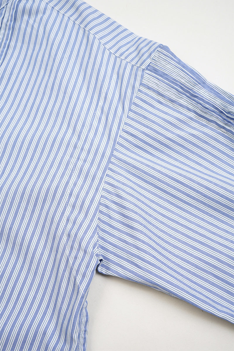 【ナイジェル・ケーボン】WOMAN / ギャザーカラーブラウス - ストライプ / GATHER COLLAR BLOUSE - STRIPE