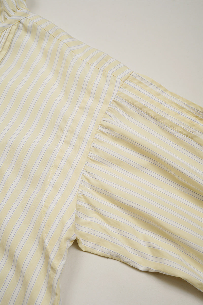【ナイジェル・ケーボン】WOMAN / ギャザーカラーブラウス - ストライプ / GATHER COLLAR BLOUSE - STRIPE