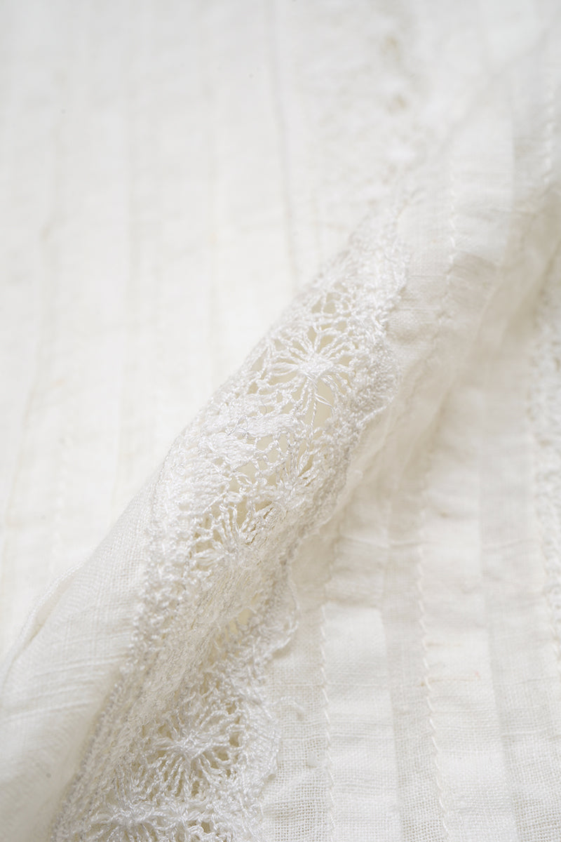 【ナイジェル・ケーボン】WOMAN / リバースレース ブラウス - カディ / LEAVERS LACE BLOUSE - KHADI