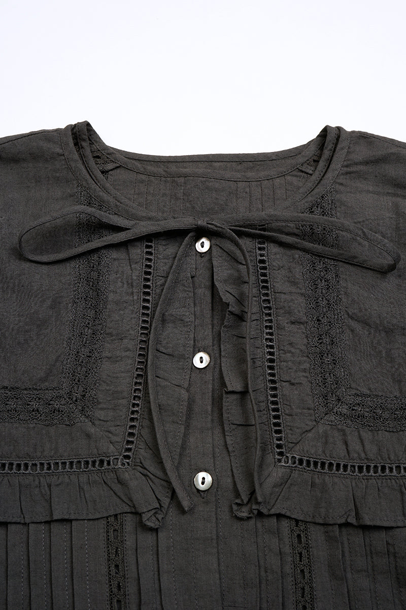 【ナイジェル・ケーボン】WOMAN / リバースレース ブラウス - カディ / LEAVERS LACE BLOUSE - KHADI