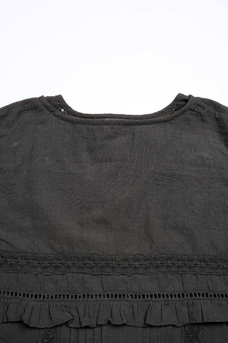【ナイジェル・ケーボン】WOMAN / リバースレース ブラウス - カディ / LEAVERS LACE BLOUSE - KHADI