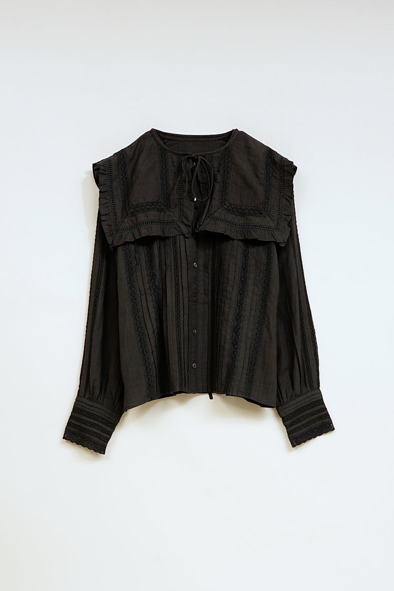 【ナイジェル・ケーボン】WOMAN / リバースレース ブラウス - カディ / LEAVERS LACE BLOUSE - KHADI