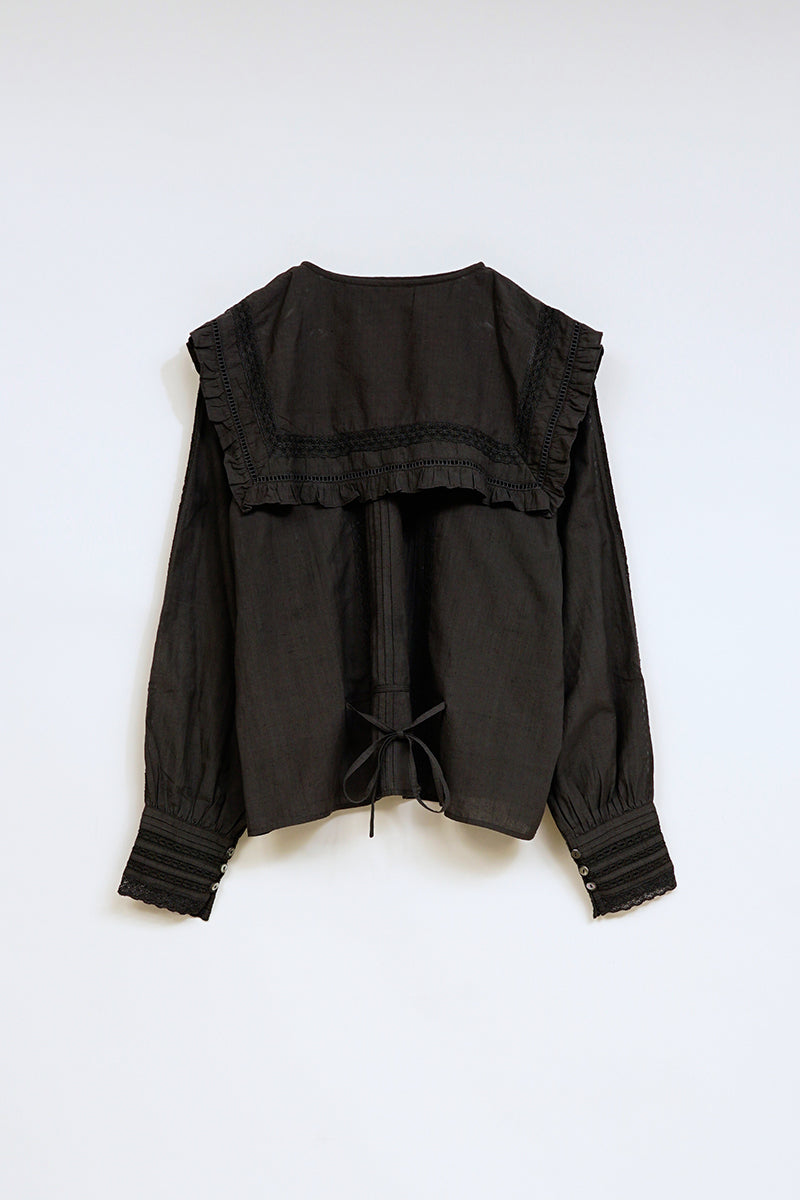 【ナイジェル・ケーボン】WOMAN / リバースレース ブラウス - カディ / LEAVERS LACE BLOUSE - KHADI