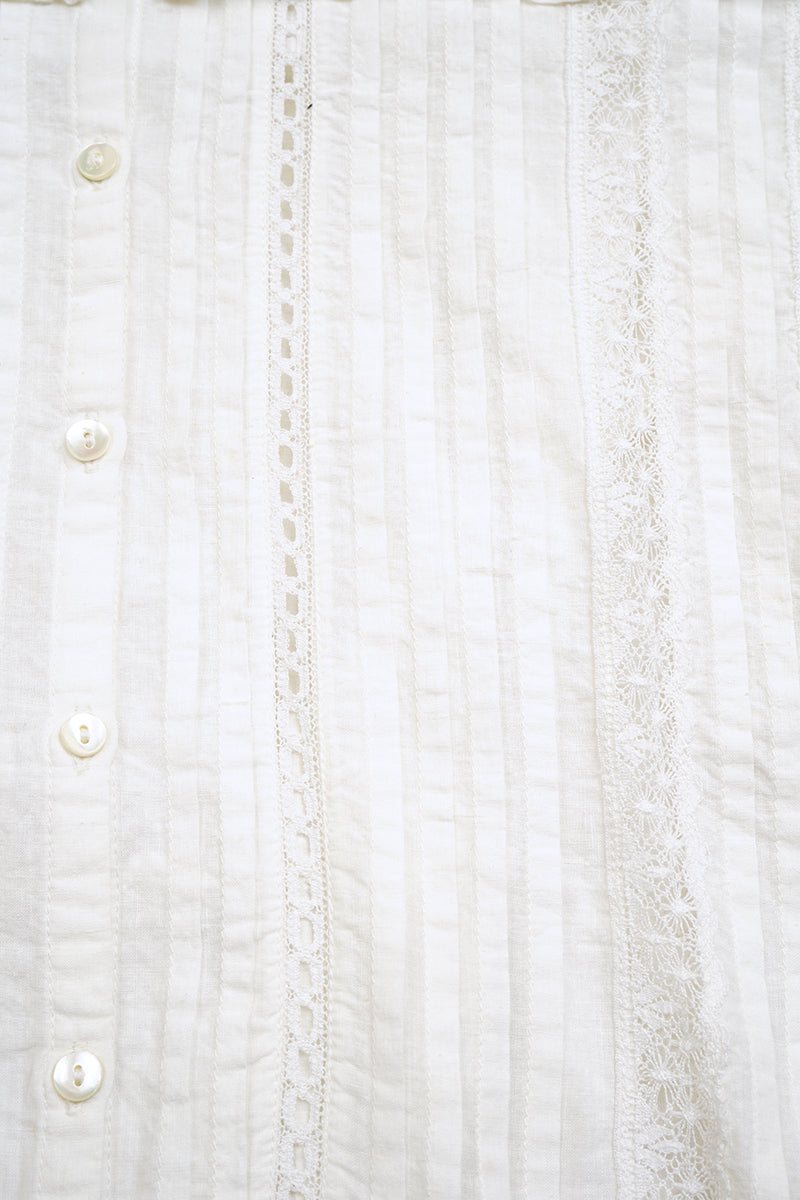 【ナイジェル・ケーボン】WOMAN / リバースレース ブラウス - カディ / LEAVERS LACE BLOUSE - KHADI
