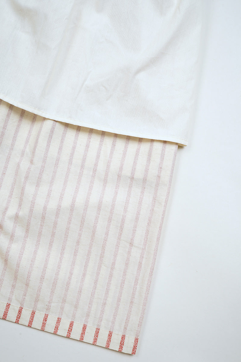 【ナイジェル・ケーボン】WOMAN / ワークスカート - ストライプコットンリネン / WORK SKIRT - STRIPE COTTON LINEN