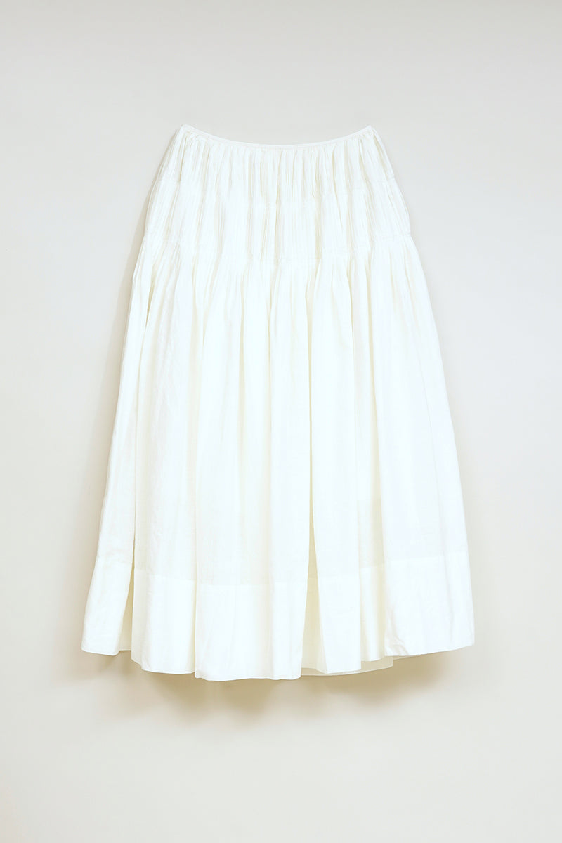 【ナイジェル・ケーボン】WOMAN / ハンドプリーツド スカート - カディ / HAND PLEATED SKIRT - KHADI
