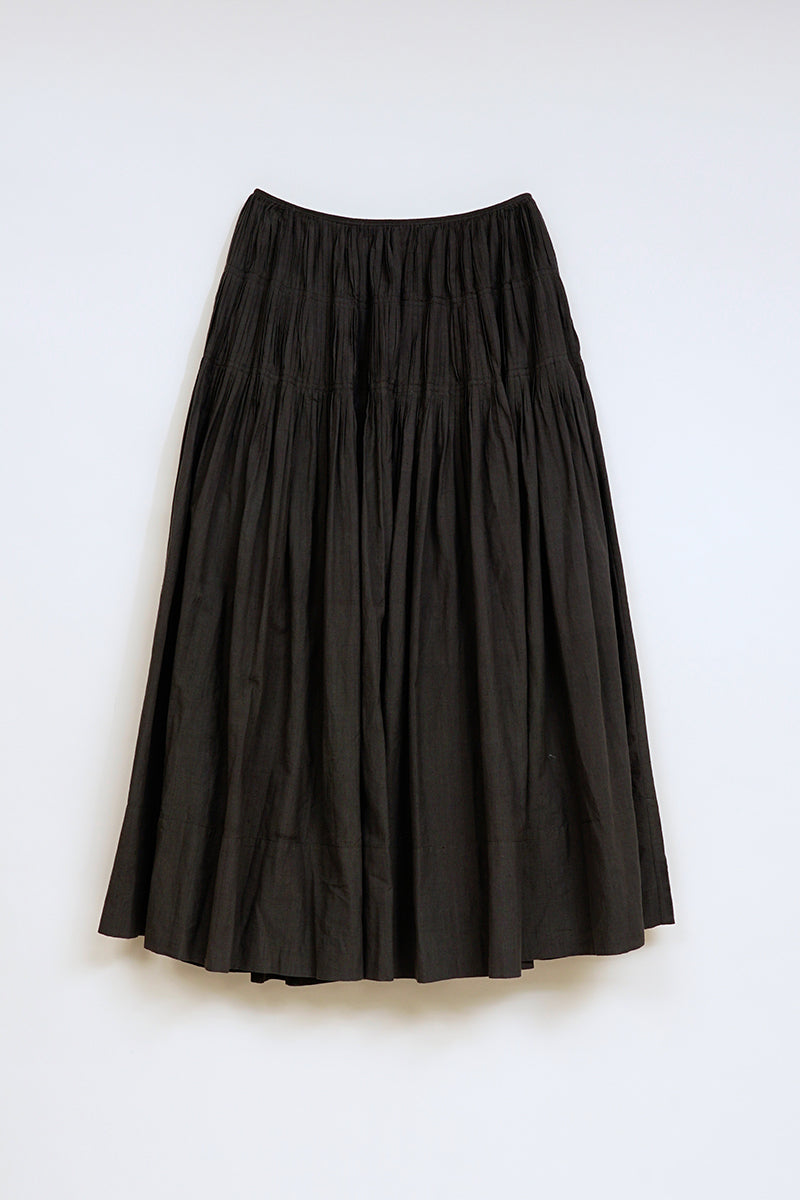 【ナイジェル・ケーボン】WOMAN / ハンドプリーツド スカート - カディ / HAND PLEATED SKIRT - KHADI