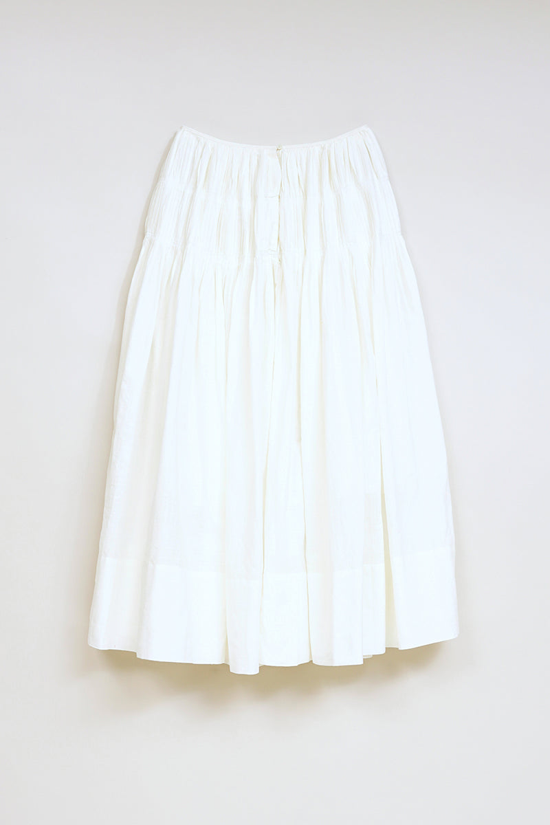 【ナイジェル・ケーボン】WOMAN / ハンドプリーツド スカート - カディ / HAND PLEATED SKIRT - KHADI