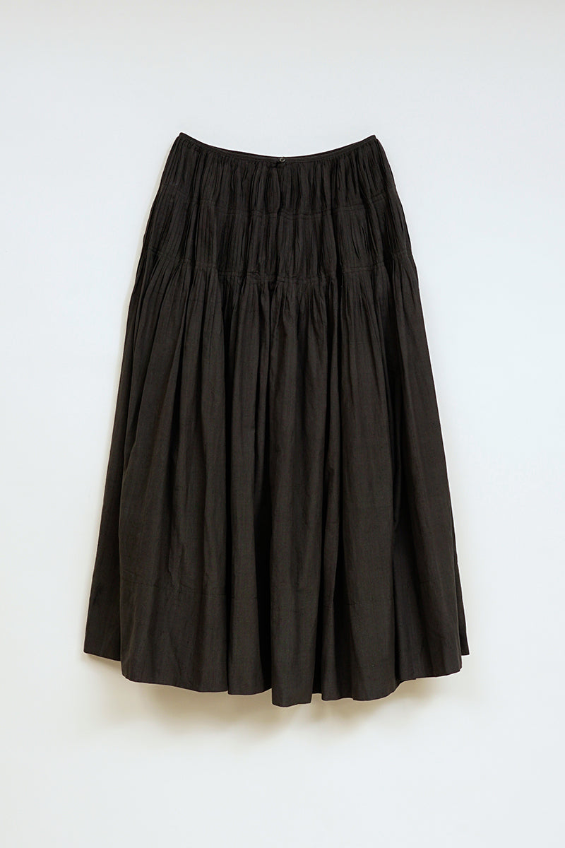 【ナイジェル・ケーボン】WOMAN / ハンドプリーツド スカート - カディ / HAND PLEATED SKIRT - KHADI