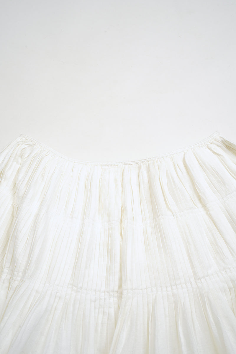 【ナイジェル・ケーボン】WOMAN / ハンドプリーツド スカート - カディ / HAND PLEATED SKIRT - KHADI