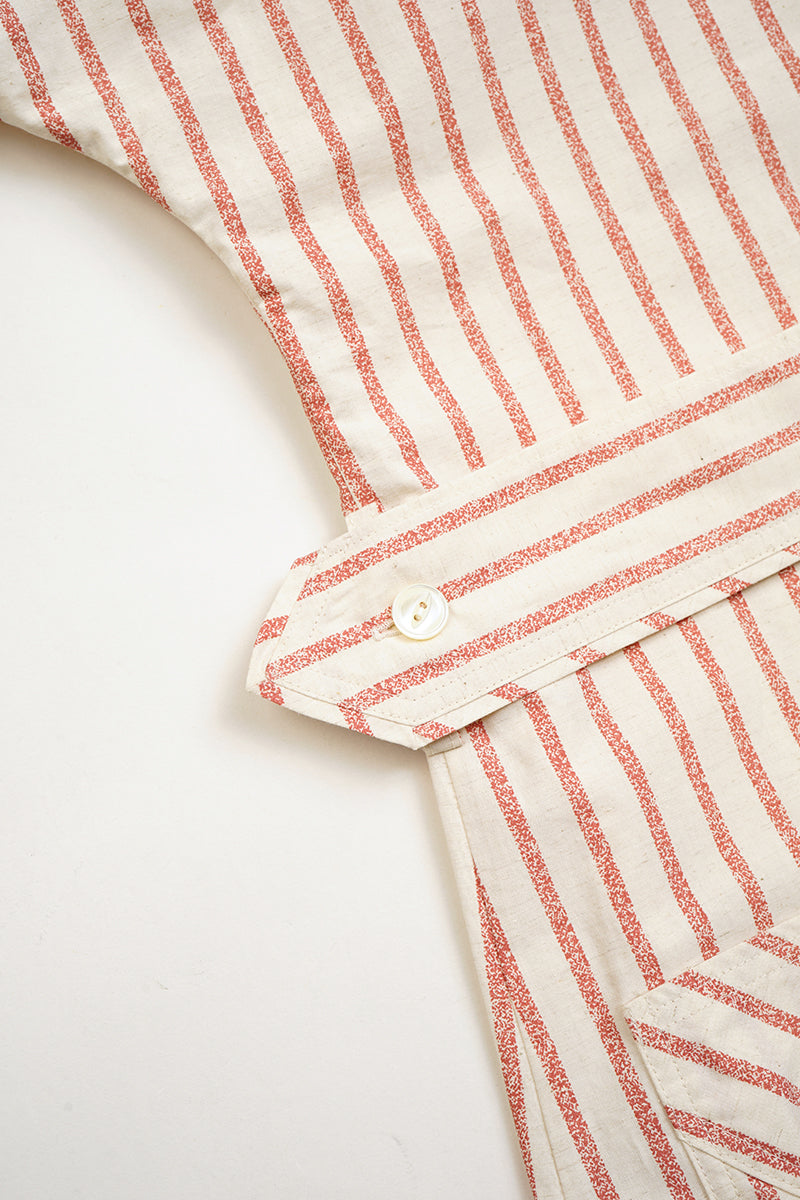 【ナイジェル・ケーボン】WOMAN / 2ウェイ ワークドレス - ストライプ コットンリネン / 2WAY WORK DRESS - STRIPE COTTON LINEN