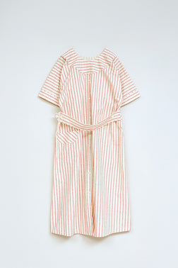 【ナイジェル・ケーボン】WOMAN / 2ウェイ ワークドレス - ストライプ コットンリネン / 2WAY WORK DRESS - STRIPE COTTON LINEN