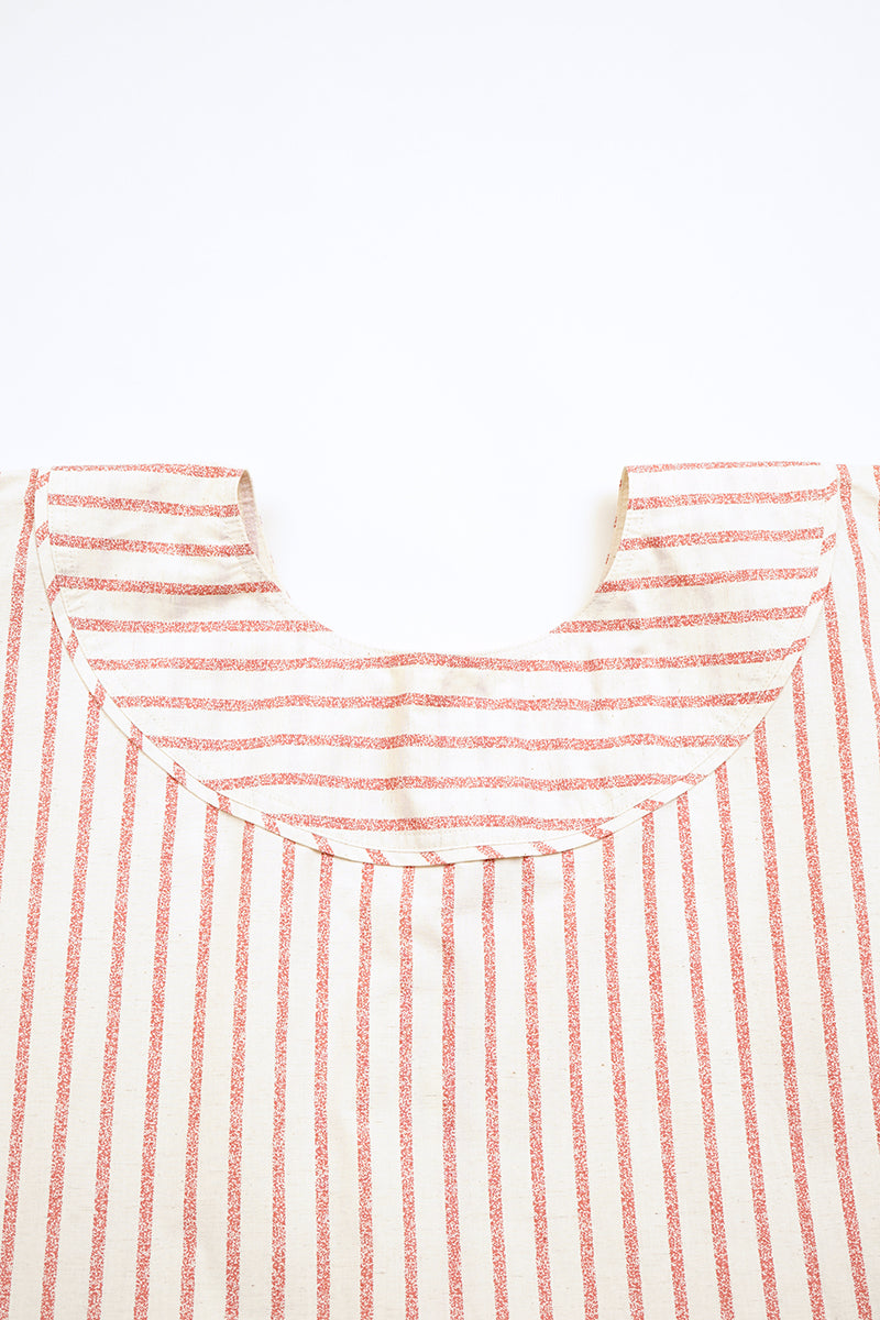 【ナイジェル・ケーボン】WOMAN / 2ウェイ ワークドレス - ストライプ コットンリネン / 2WAY WORK DRESS - STRIPE COTTON LINEN