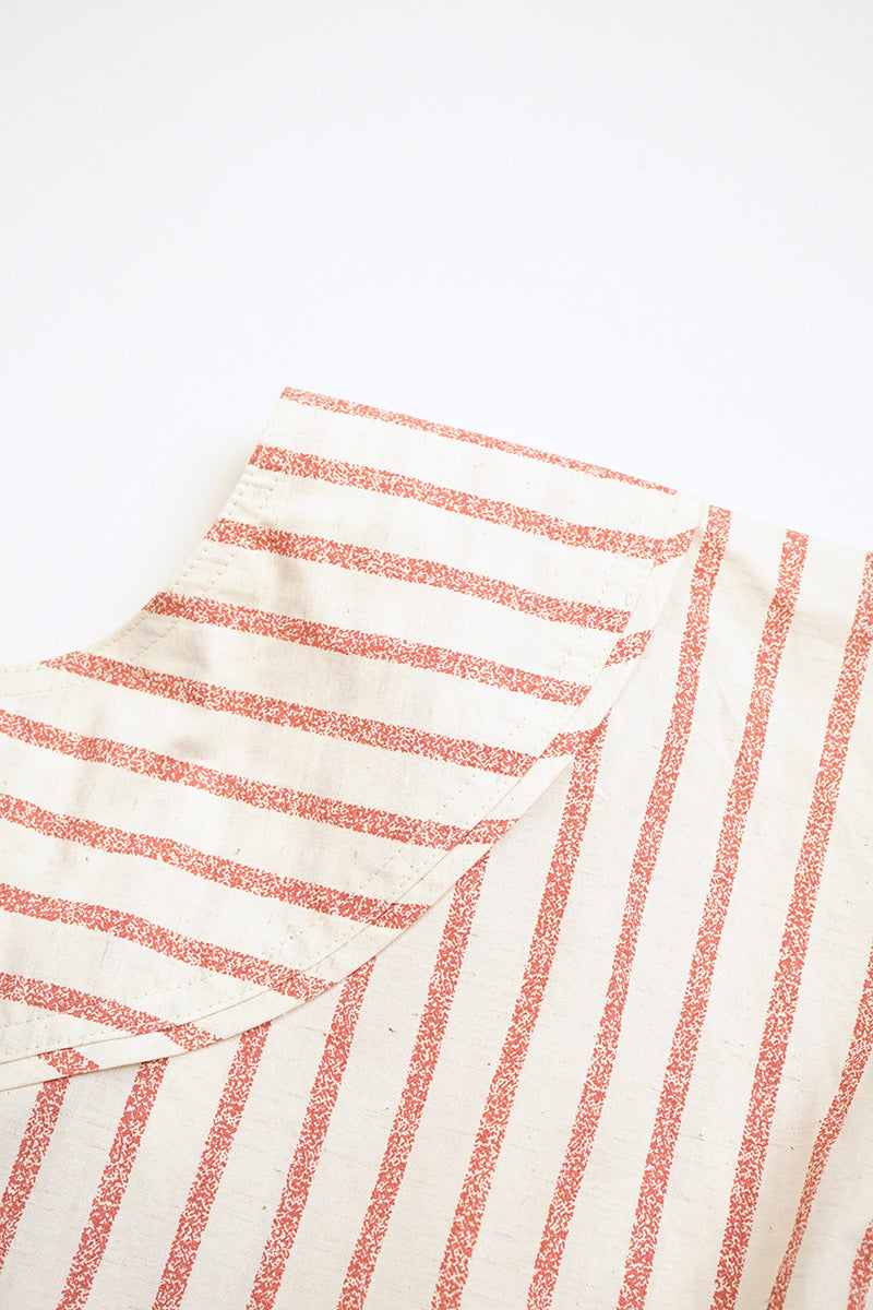 【ナイジェル・ケーボン】WOMAN / 2ウェイ ワークドレス - ストライプ コットンリネン / 2WAY WORK DRESS - STRIPE COTTON LINEN
