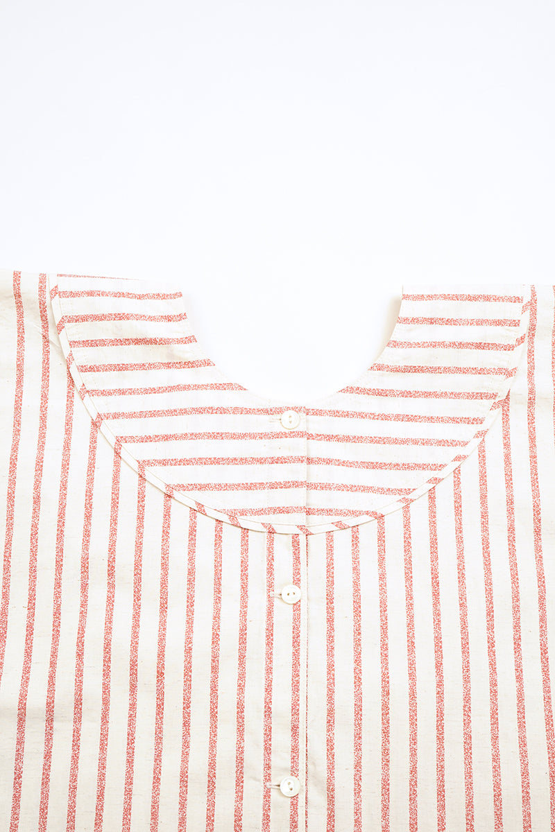 【ナイジェル・ケーボン】WOMAN / 2ウェイ ワークドレス - ストライプ コットンリネン / 2WAY WORK DRESS - STRIPE COTTON LINEN