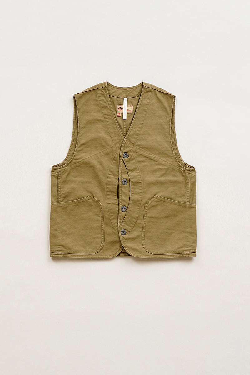 【ナイジェル・ケーボン】UNISEX / ワークスーツベスト - スラブサテン / V01 WORK SUIT VEST - SLUB SATEEN