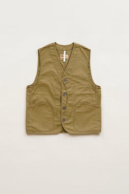【ナイジェル・ケーボン】UNISEX / ワークスーツベスト - スラブサテン / V01 WORK SUIT VEST - SLUB SATEEN