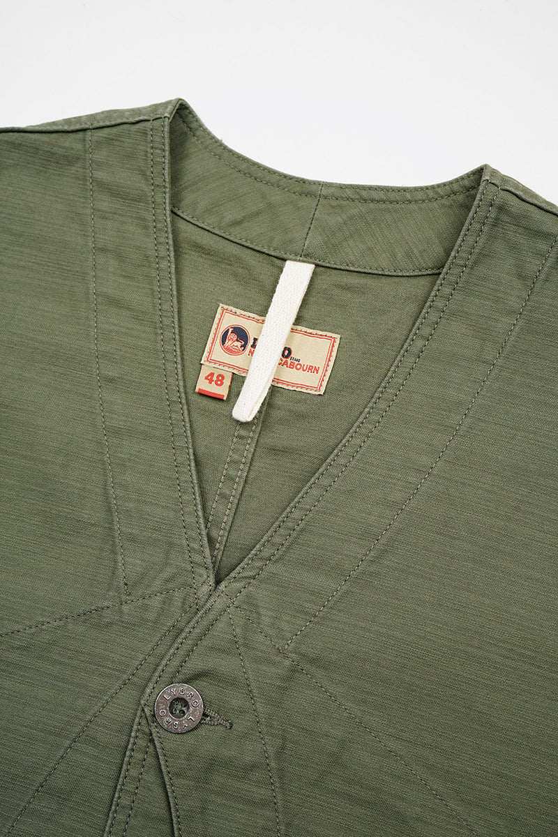 【ナイジェル・ケーボン】UNISEX / ワークスーツベスト - スラブサテン / V01 WORK SUIT VEST - SLUB SATEEN