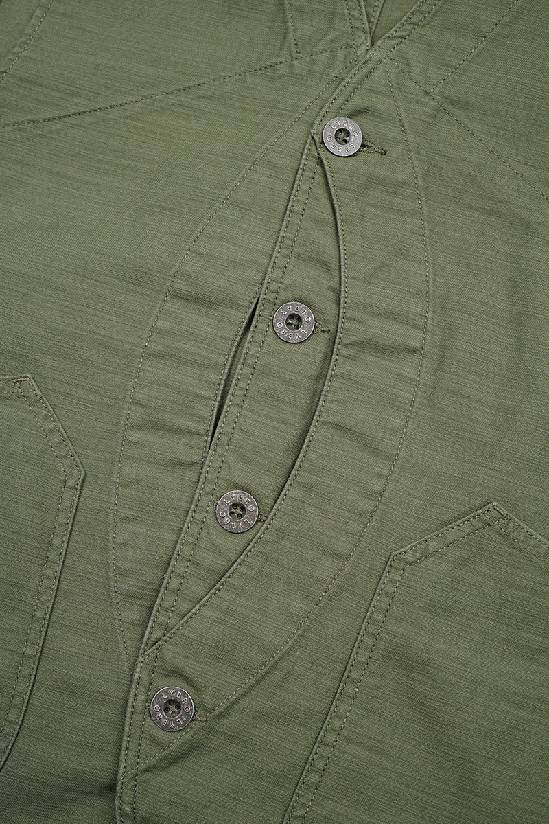 【ナイジェル・ケーボン】UNISEX / ワークスーツベスト - スラブサテン / V01 WORK SUIT VEST - SLUB SATEEN
