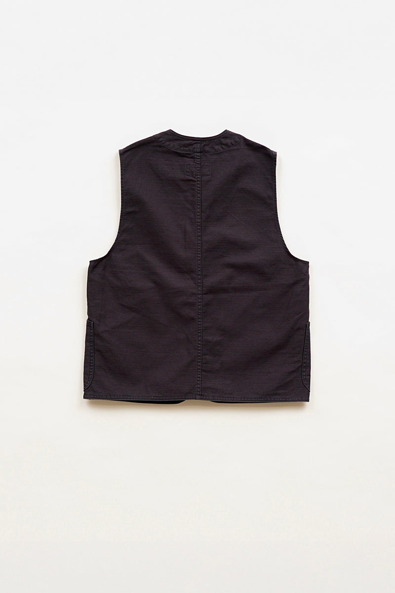 【ナイジェル・ケーボン】UNISEX / ワークスーツベスト - スラブサテン / V01 WORK SUIT VEST - SLUB SATEEN