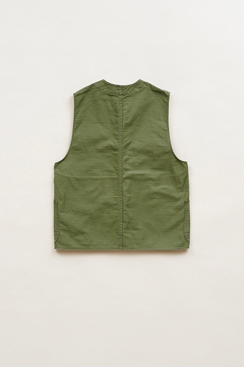 【ナイジェル・ケーボン】UNISEX / ワークスーツベスト - スラブサテン / V01 WORK SUIT VEST - SLUB SATEEN