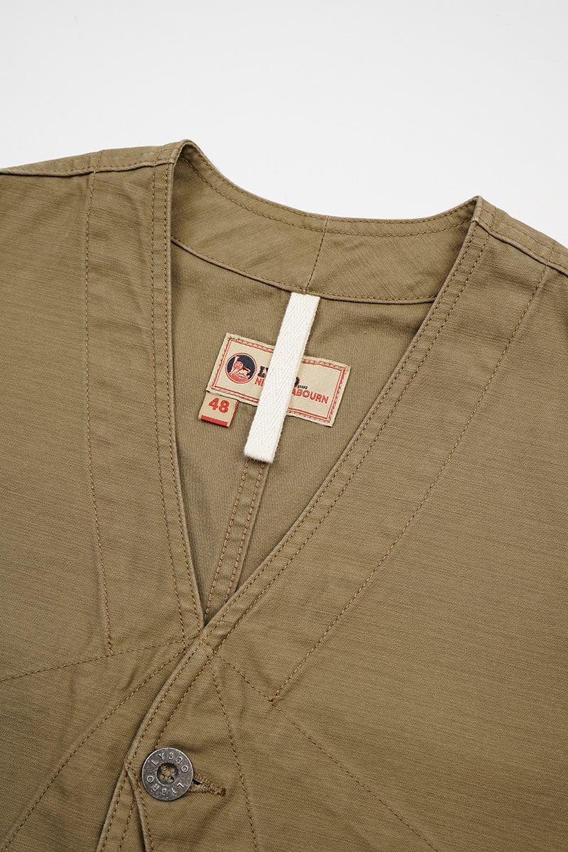 【ナイジェル・ケーボン】UNISEX / ワークスーツベスト - スラブサテン / V01 WORK SUIT VEST - SLUB SATEEN