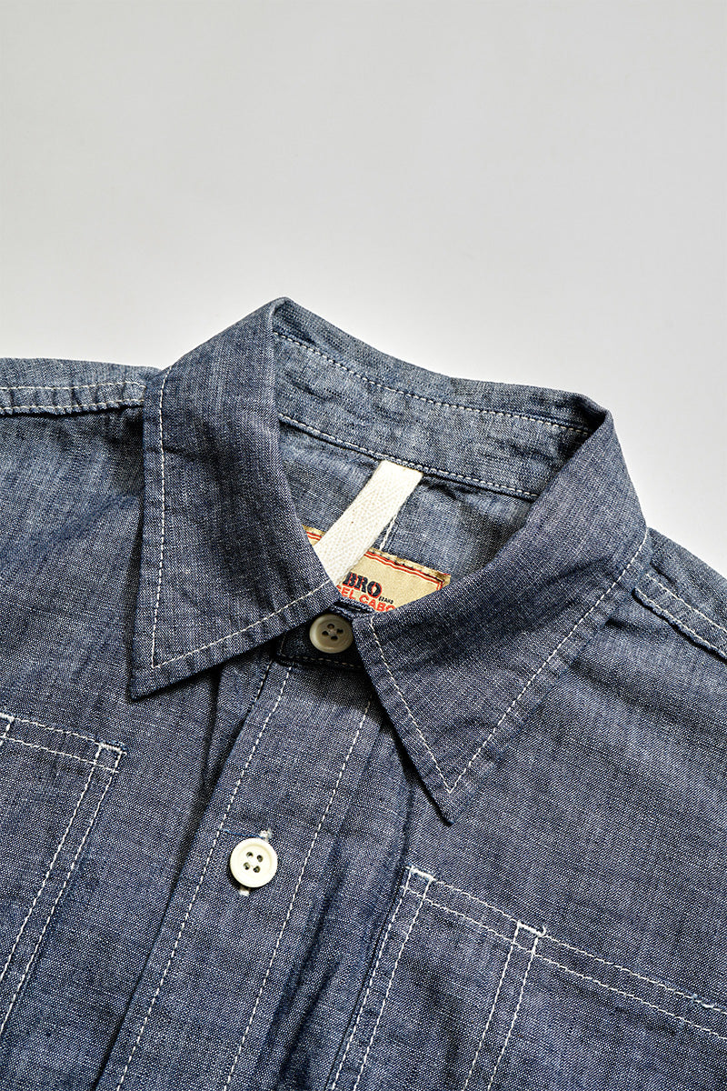 【ナイジェル・ケーボン】WOMAN / ワークシャツ - ツートンシャンブレー / D51A WORK SHIRT - DR 2TONE CHAMBRAY