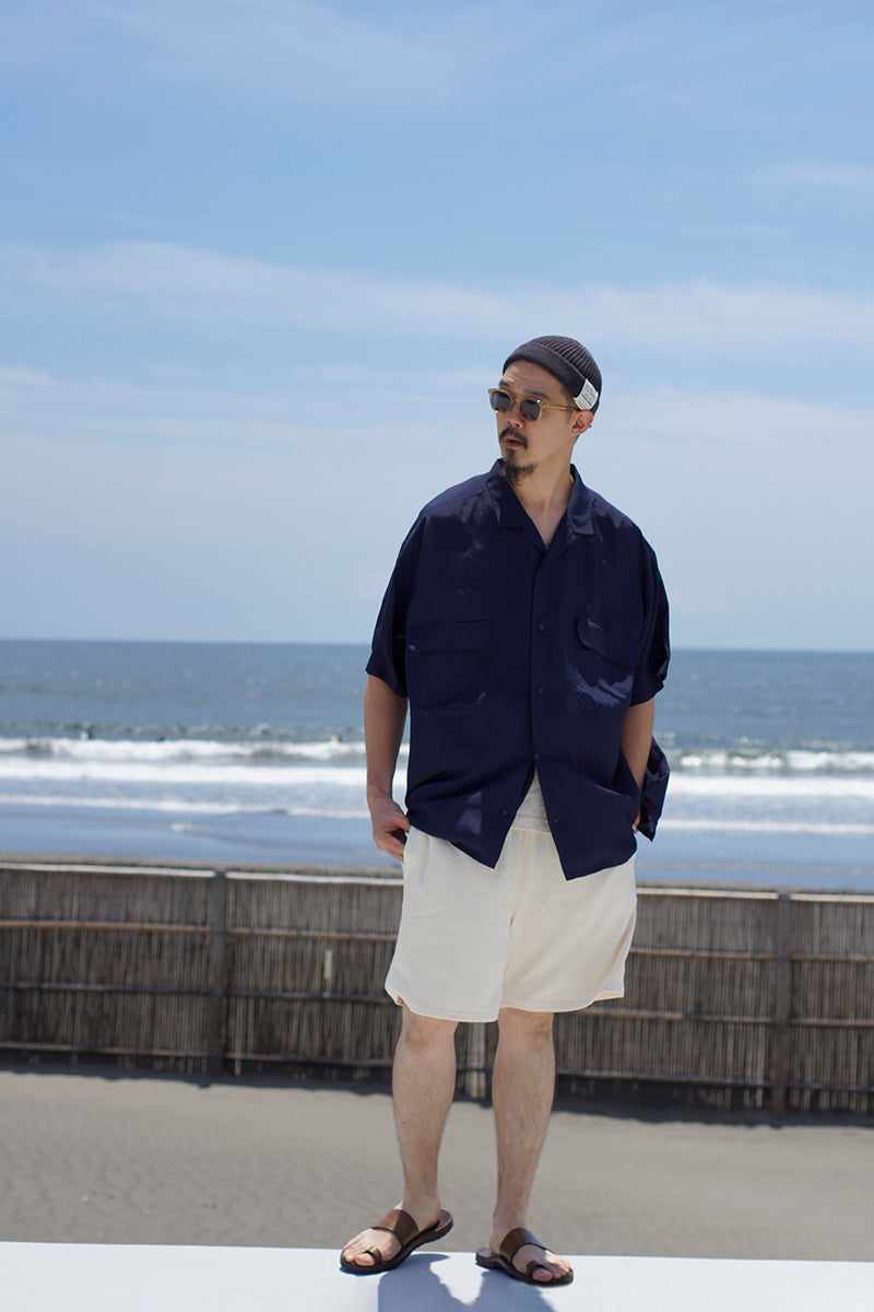 【ナイジェル・ケーボン】MAN / オープンカラーシャツ - レーヨンサルファーダイ / OPEN COLLAR SHIRT - RAYON SULFUR DYE