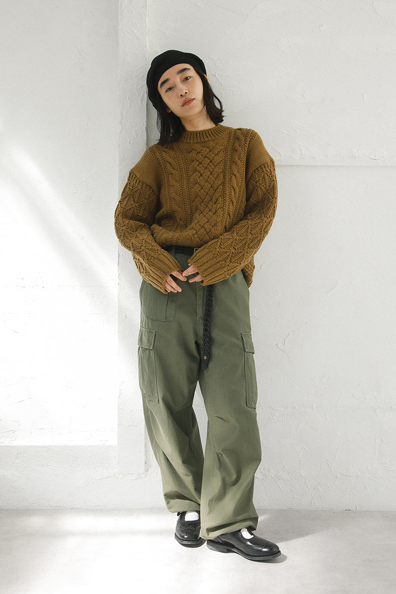 【ナイジェル・ケーボン】WOMAN / ミックスケーブル クルーネック / MIX CABLE CREW NECK