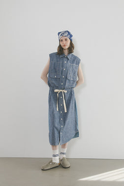 【ナイジェル・ケーボン】WOMAN / ワークシャツ - ツートンシャンブレー / D51A WORK SHIRT - DR 2TONE CHAMBRAY