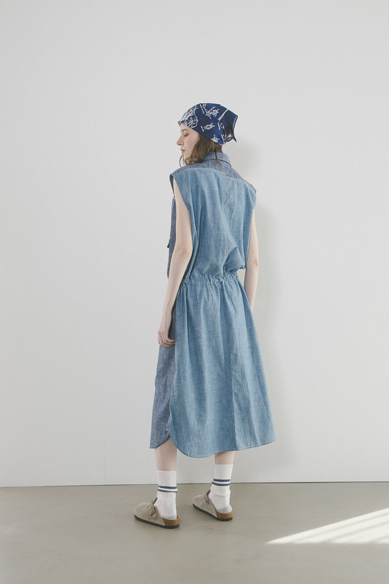 【ナイジェル・ケーボン】WOMAN / ワークシャツ - ツートンシャンブレー / D51A WORK SHIRT - DR 2TONE CHAMBRAY