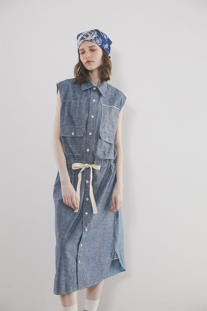 【ナイジェル・ケーボン】WOMAN / ワークシャツ - ツートンシャンブレー / D51A WORK SHIRT - DR 2TONE CHAMBRAY