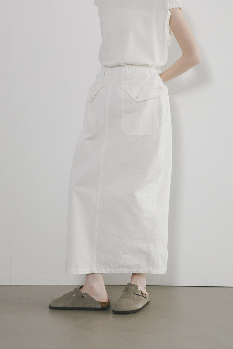【ナイジェル・ケーボン】WOMAN / スウェディッシュ ランチスカート - ヘリンボーン / SWEDISH RANCH SKIRT - HERRINGBONE