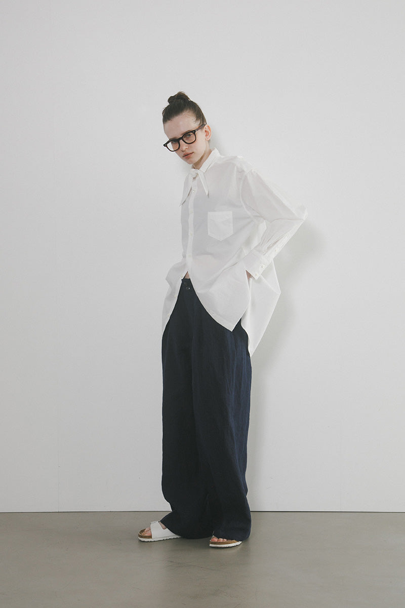 【ナイジェル・ケーボン】WOMAN / ボウタイ ブラウス - コットンツイル / BOW TIE BLOUSE COTTON TWILL