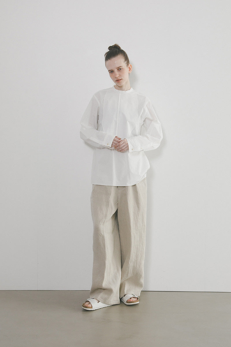 【ナイジェル・ケーボン】WOMAN / スターチドボザム シャツ- コットンツイル / STARCHED BOSOM SHIRT -  COTTON TWILL