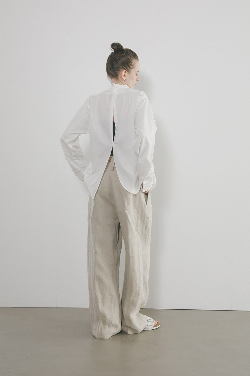 【ナイジェル・ケーボン】WOMAN / スターチドボザム シャツ- コットンツイル / STARCHED BOSOM SHIRT -  COTTON TWILL