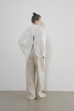 【ナイジェル・ケーボン】WOMAN / スターチドボザム シャツ- コットンツイル / STARCHED BOSOM SHIRT -  COTTON TWILL