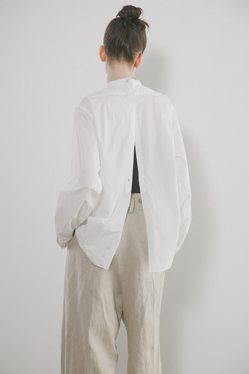 【ナイジェル・ケーボン】WOMAN / スターチドボザム シャツ- コットンツイル / STARCHED BOSOM SHIRT -  COTTON TWILL