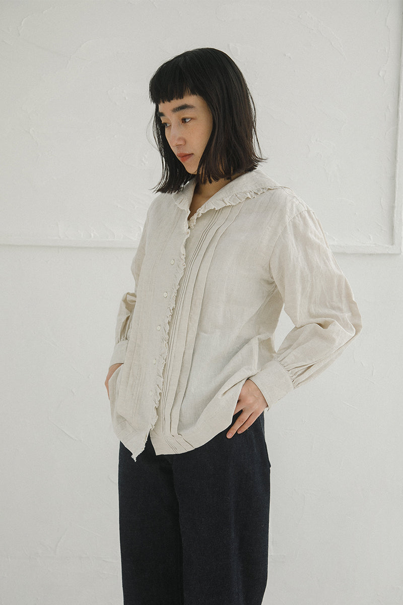 オンラインストア・吉祥寺店限定【ナイジェル・ケーボン】WOMAN / マリンブラウス -コットンリネン / MARINE BLOUSE C/L