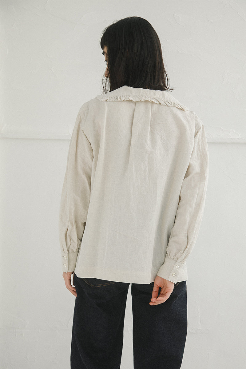 オンラインストア・吉祥寺店限定【ナイジェル・ケーボン】WOMAN / マリンブラウス -コットンリネン / MARINE BLOUSE C/L