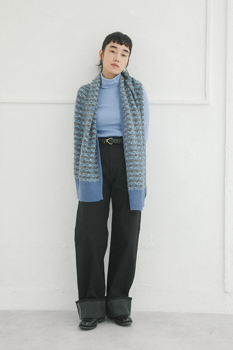 【ナイジェル・ケーボン】WOMAN / ニットストール ファンシーツイード / KNIT STOLE FANCY TWEED