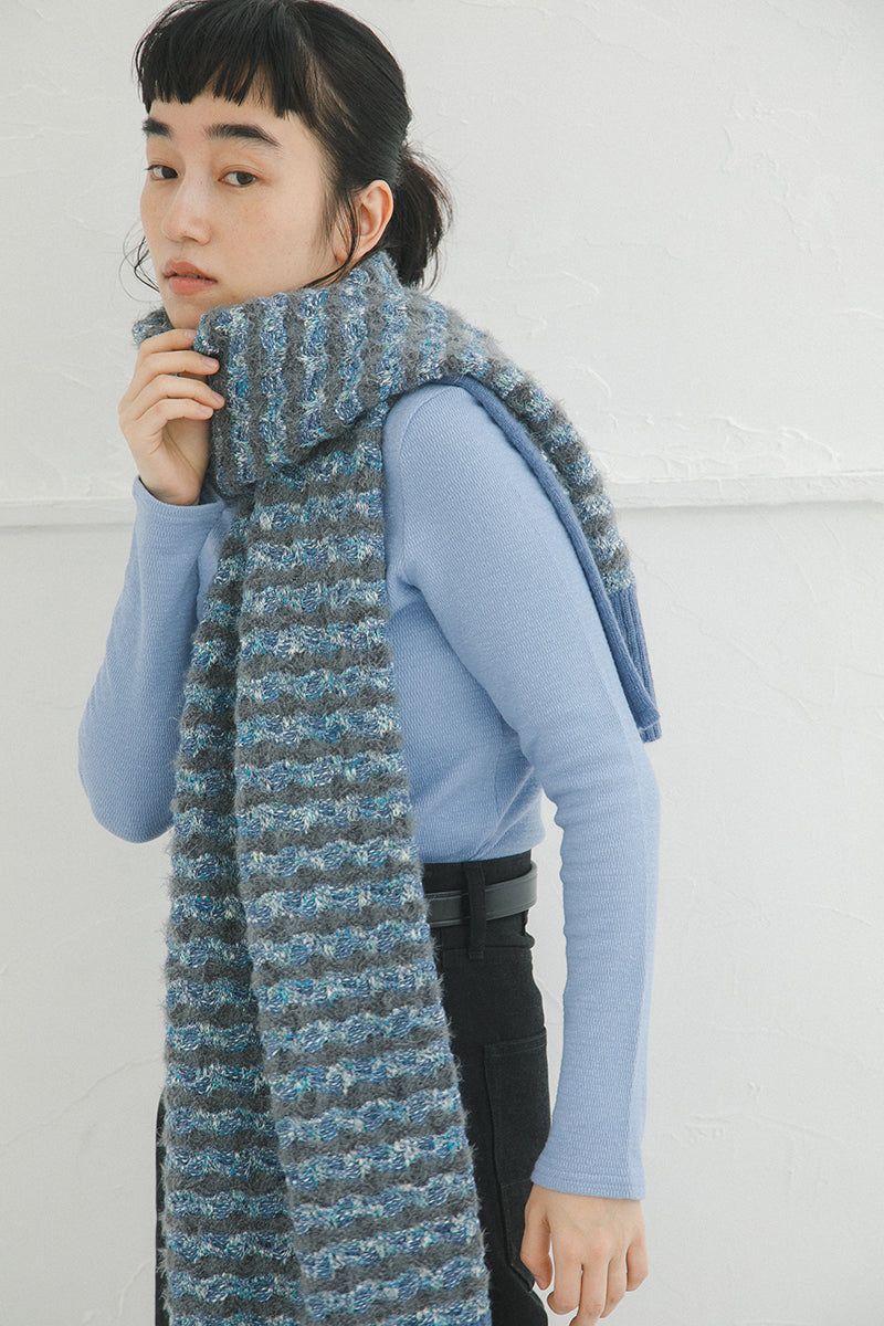 【ナイジェル・ケーボン】WOMAN / ニットストール ファンシーツイード / KNIT STOLE FANCY TWEED
